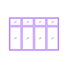 Buildings Combination Windows 4 Wide Transom Split Sketch Style Svg Vector, Free Vectors File